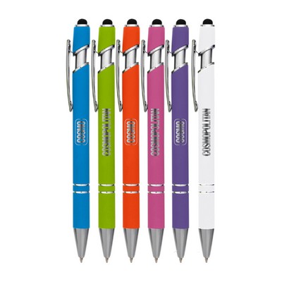 Union Printed - Tropical Colors Jenny Stylus Satin Soft Touch Click Metal Pen