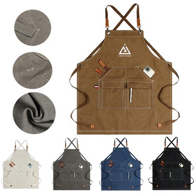 Cotton Canvas Cross Back Cooking Work Apron for Kitchen