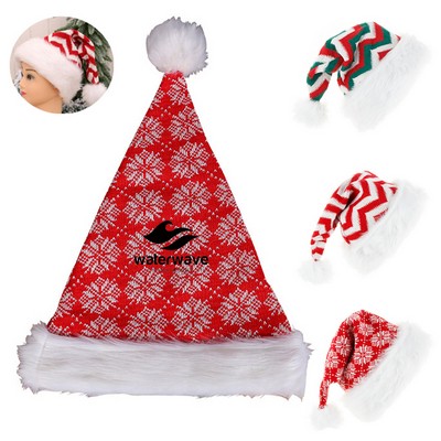 Christmas Thickened Plush Striped Hat