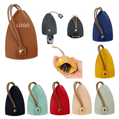 Pull-Out PU Leather Mini Key Pouch