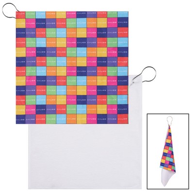 300 gsm Recycled RPET Golf Towel w/ Full Color Dye Sublimation