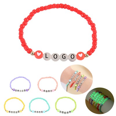 Fluorescent Colored Letter Bracelet