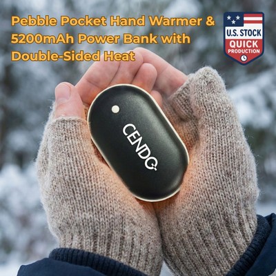 Pebble Pocket Hand Warmer & 5200mAh Power Bank with Double-Sided Heat