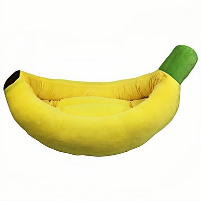 Banana Shaped Pet Bed for Cats and Dogs All Season Comfort Nest