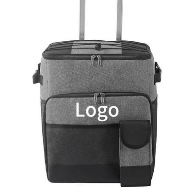 Rolling Insulated Cooler Bag Large Capacity Trolley for Travel and Picnic
