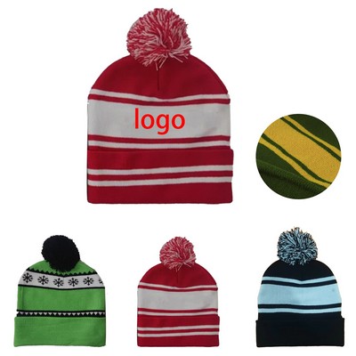 Winter Jacquard Knitted Beanie Hat