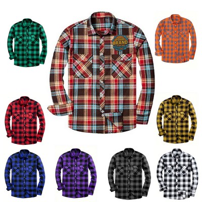 Fashionable Casual Flannel Plaid Shirt