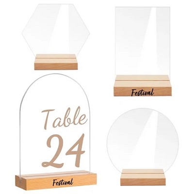 Custom Acrylic Sign Holder w/ Wood Base