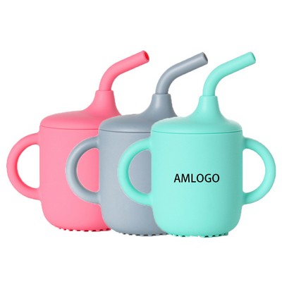 Silicone Sippy Cup with Straw Toddlers