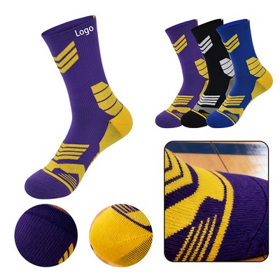 Compression Cushion Light Compression Crew Team Number Basketball Socks