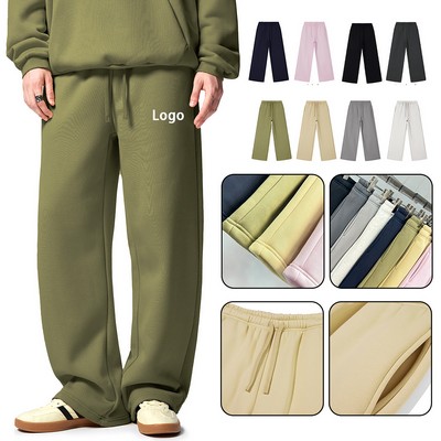 Fashion Drawstring Waist Casual Baggy Wide Leg Sweatpants