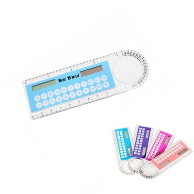Multi-Functional Calculator with Integrated Ruler & Protractor