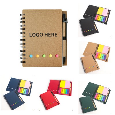 Eco-Friendly Kraft Diary Set With Pen and Markers