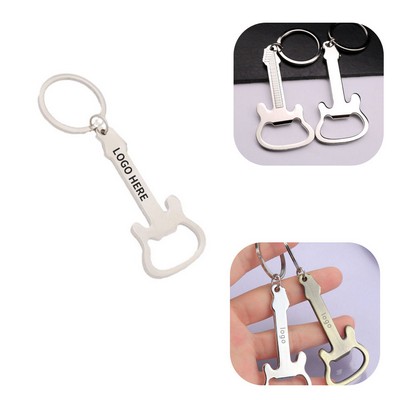 Stainless Steel Guitar Keychain Bottle Opener