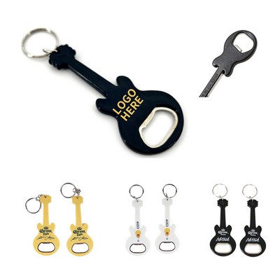 Plastic Rock Star Bottle Opener Keyring