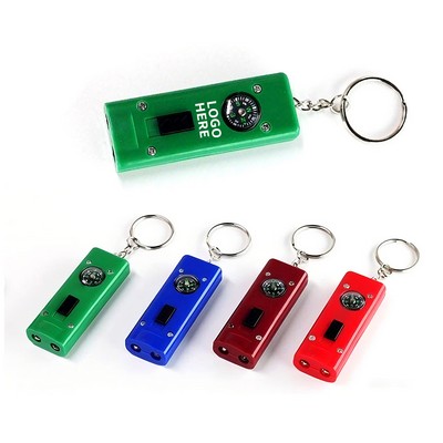 Twin-Beam LED Compass Keyring