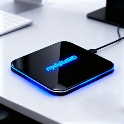 Square Wireless Charger Flashing Light Up Wireless Charging Pad LED Logo Fast Charger