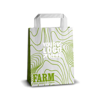 Custom White Kraft Paper Shopping Bag