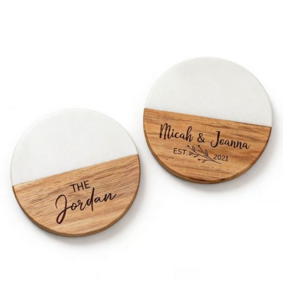 Hybrid Wood-Stone Coaster