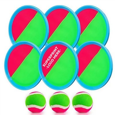 Nylon Sticky Ball Toss and Catch Game Set with 2 Paddles