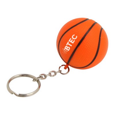 Basketball Shaped Stress Reliever Keychain