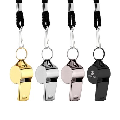 Metal Whistle With Lanyard – Referee & Sports Safety Whistle