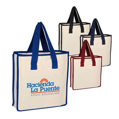 12 Oz. Heavy Duty Canvas Tote Bag with Accent Handles