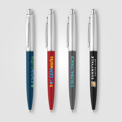 Natori Recycled Plastic Chrome Trim Pen - Full-Color Inkjet