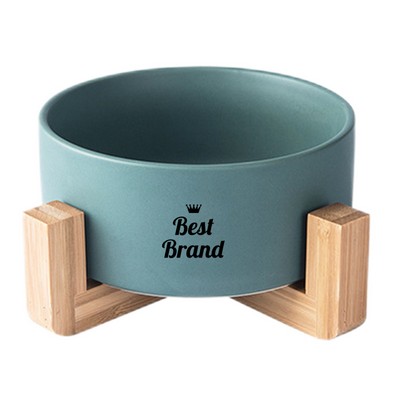 Ceramic Planter with Detachable Wooden Stand