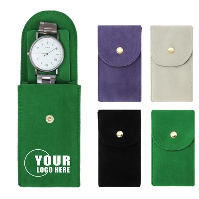 Snap Closure Watch Pouch Velvet Touch