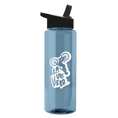 Garyline® Slim Fit RPET Bottle with Flip-Straw Lid - 32 oz.