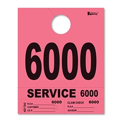 6000-6999 Heavy Brite™ Pink Premium Service Dispatch Number Tag
