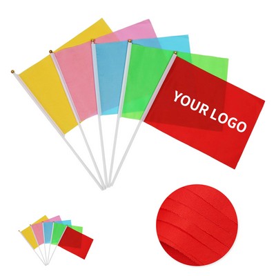 Custom 4" x 6" Stick Flag With Plastic Pole