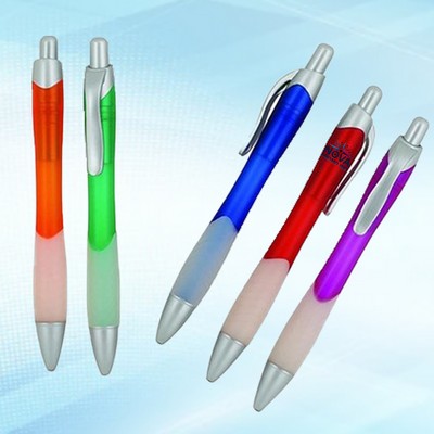 Colorful Rubber-Grip Ballpoint Pen for Comfortable Writing and Vibrant Fun Design
