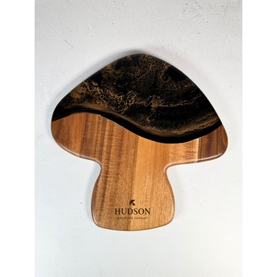 Mushroom Shaped Acacia Cheese Board - Black Ember