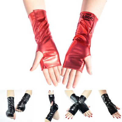 Gothic Fingerless Arm Warmers Steampunk Punk Black Costume Gloves Accessories