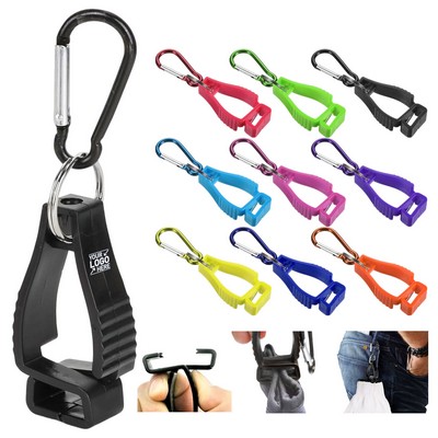 Non-Slip Glove and Gear Holder Clip with Carabiner