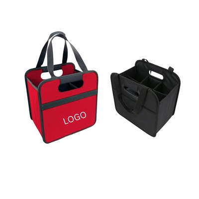 6-Bottle Foldable Wine Carrier & Utility Tote