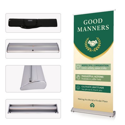 Deluxe 31.5x79 Aluminum Pull Up Banner Display