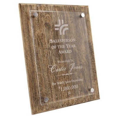 Barnwood Floating Acrylic Plaque, 8 x 10"