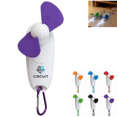 LED Portable Carabiner Mini Fan