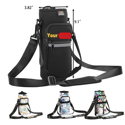 40oz Neoprene Water Bottle Carrier with Built-in Phone Pocket