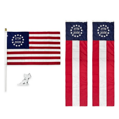 Commemorative Betsy Ross Flag & Pulldown Bundle (3'x5')