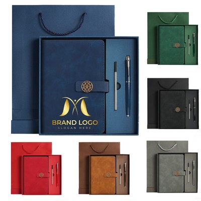 PU Business A5 Notebook Pen Set with Box & Bag