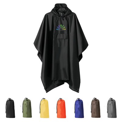 Multifunctional Hooded Rain Poncho