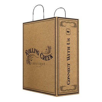 Natural Custom Printed Paper Shopping Bag (10 1/4"X5 1/2"X13")