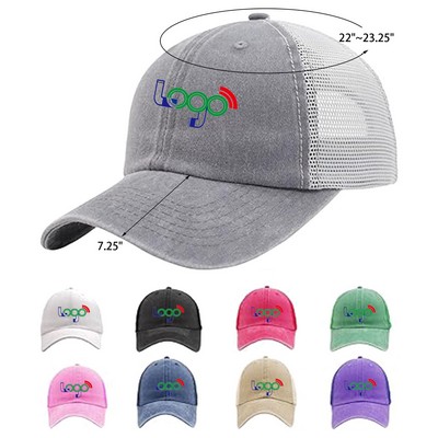 Cotton Mesh Snapback Baseball Cap