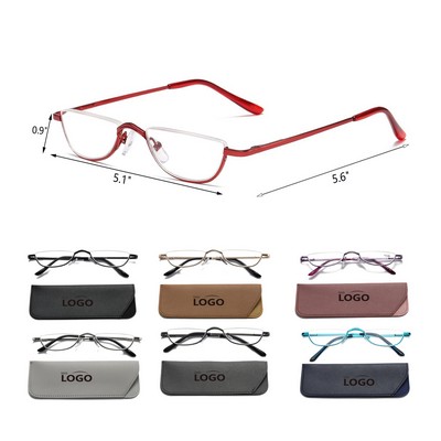 Half Moon Reading Glasses with Case