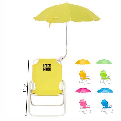 Kids Folding Beach Chair with Umbrella