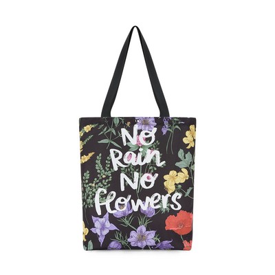 Full Color Sublimated Canvas Tote Bag With Inside Zipper Pocket